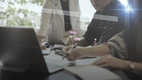 Project management concept, colleagues collaborating on a teamwork project timeline task and team planning a schedule, virtual analytics dashboard - Powered by Shutterstock - Get 15% off with code: PIKWIZARD15