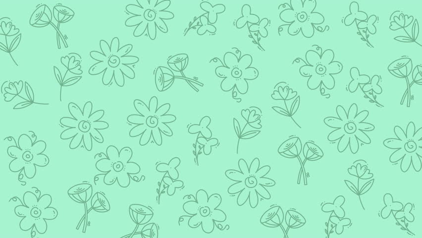 Green floral outline doodles on light green background for versatile designs like invitations, cards, stationery, and social media graphics.