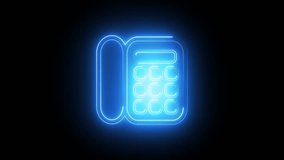 Animated Blue Neon Office Telephone | Glowing Communication and Call Center Icon Loop - Powered by Shutterstock - Get 15% off with code: PIKWIZARD15