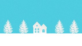 Falling Snow Animation and Winter Village Scene | Flat Design Christmas and New Year Holiday Background - Powered by Shutterstock - Get 15% off with code: PIKWIZARD15