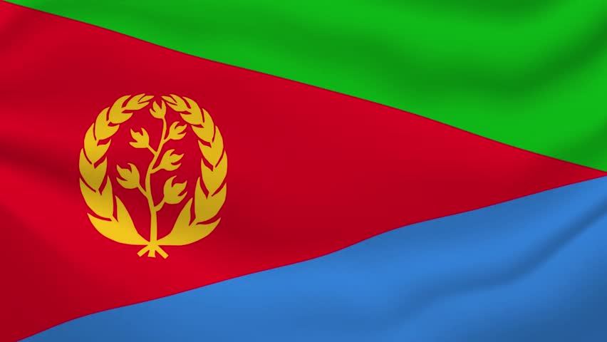 Eritrea Waving Flag Animation in Wave Form – High Quality 4K Motion Background, Eritrea National Flag Waving Animation – Seamless Loop Video