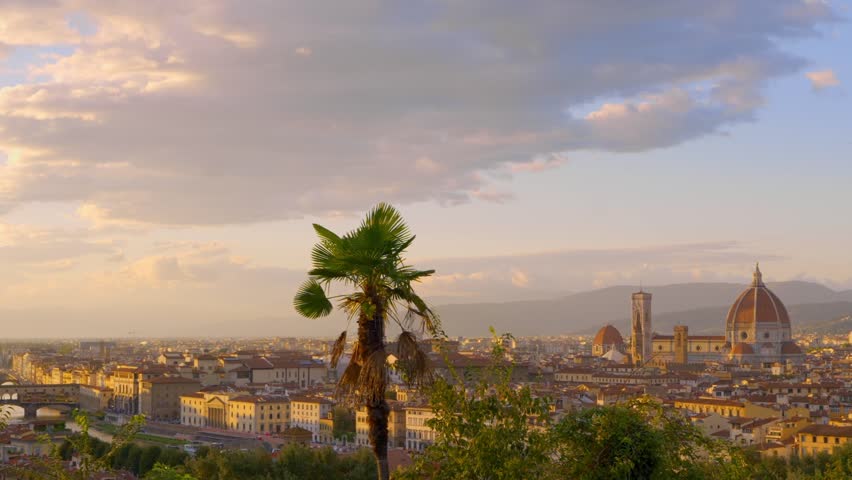Florence, Italy - Panoramic Sunset - City Panorama