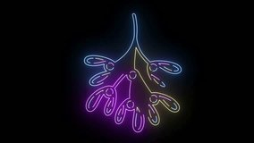 A glowing neon mistletoe animation featuring colorful light outlines on a dark background. The bright, multicolor lines create a modern and festive holiday look. Perfect for Christmas designs, winter  - Powered by Shutterstock - Get 15% off with code: PIKWIZARD15