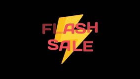 Flash sale animation with lightning bolt and glowing text on transparent background isolated. - Powered by Shutterstock - Get 15% off with code: PIKWIZARD15