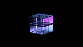 Abstract animation, purple glass cubes on black background, 4k seamless looped video, 3d render - Powered by Shutterstock - Get 15% off with code: PIKWIZARD15
