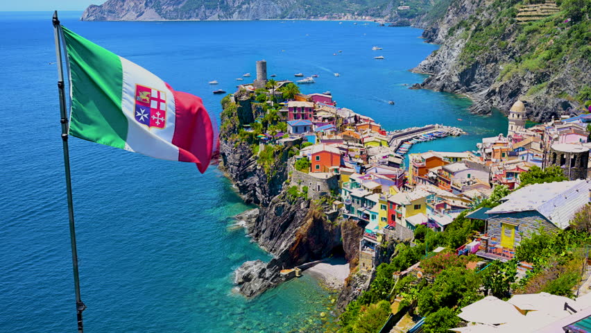 Vernazza and the Civil Italian Ensign