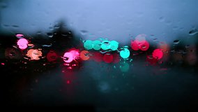Rainy Night Car Headlights Bokeh Through Wet Glass  - Powered by Shutterstock - Get 15% off with code: PIKWIZARD15