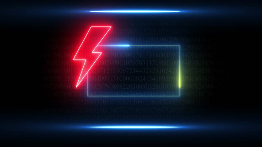 Neon Flash Sale Announcement With 21 Percent Discount On Dark Background With Numbers percentage