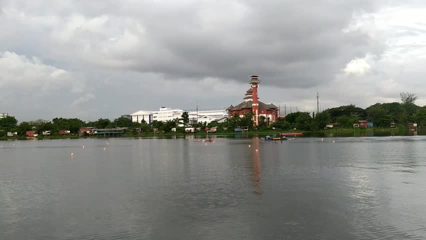 Scenic View of A Lake with Dramatic Heavy Clouds