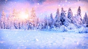 Experience the magic of a serene winter landscape. Falling snow drifts past sun-drenched evergreen trees, creating an enchanting, peaceful atmosphere perfect for holiday and seasonal projects. - Powered by Shutterstock - Get 15% off with code: PIKWIZARD15