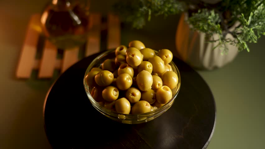 Olives from the kitchen preparing for a flavorful dish and presentation