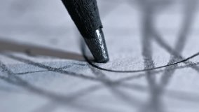 A micro-shot of a pencil drawing expressive lines, symbolizing deep concentration, creative struggle, and the complex process of visual thought - Powered by Shutterstock - Get 15% off with code: PIKWIZARD15