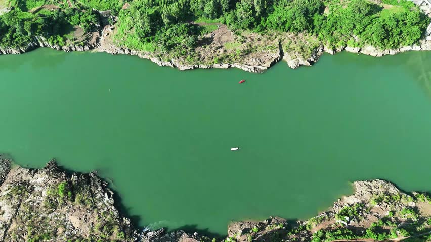 Hongshui River Guangxi Mountain and Valley Scenery Aerial