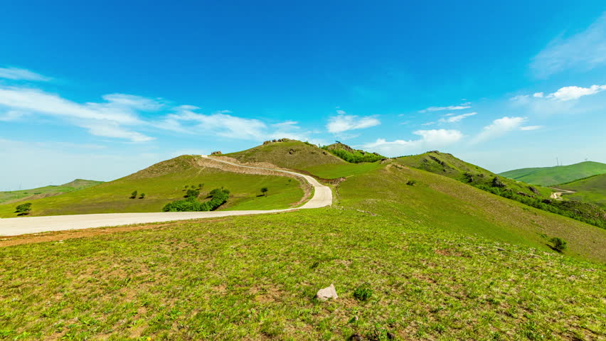 Grassland Meadows Scenery Timelapse Scenic Landscape View Scenic