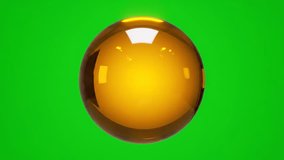 A translucent amber sphere with a reflective surface floats in the center against a vibrant green background. - Powered by Shutterstock - Get 15% off with code: PIKWIZARD15