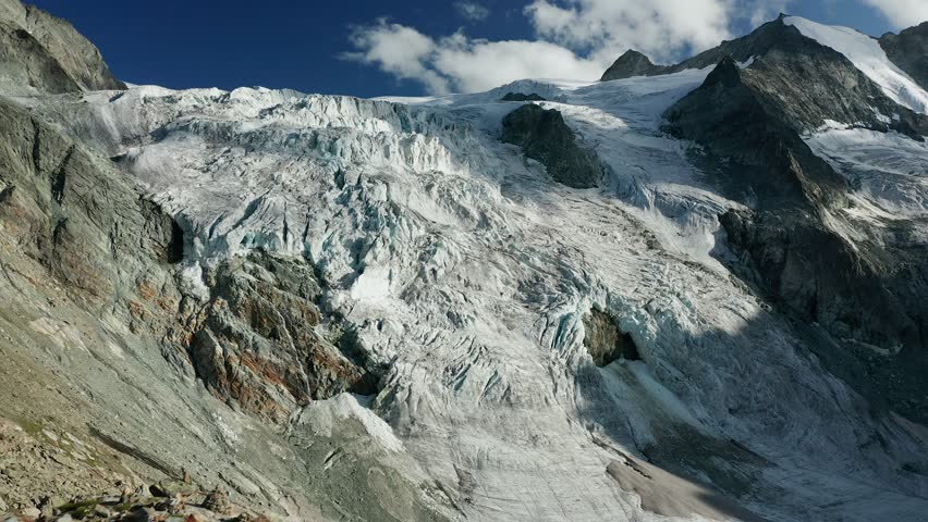 An aerial view of Moiry Glacier
