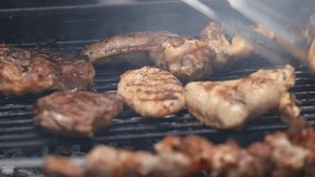 Juicy meat and colorful bell peppers sizzle on a hot outdoor barbecue grill. Perfect for summer cookouts, family gatherings, and delicious healthy meal preparation food content. - Powered by Shutterstock - Get 15% off with code: PIKWIZARD15