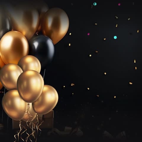 Happy New Year Animated Unlimited Sale Text in Gold Color with Particles. Great for ceremonies, greetings, celebrations, golden balloons and Fireworks. Animated Happy New Year 2026