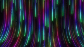 Data flow vibrant neon lines flow in rhythmic waves across dark background, creating dynamic abstract digital colorful glowing streaks pulse and curve in seamless loop tech music or event visuals - Powered by Shutterstock - Get 15% off with code: PIKWIZARD15