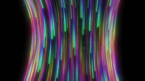 Data flow pipe abstract tunnel vibrant glowing lines curved neon ribbons pulse with rainbow colors mesmerizing digital event visuals. bend into a futuristic portal, tech presentations, music videos - Powered by Shutterstock - Get 15% off with code: PIKWIZARD15