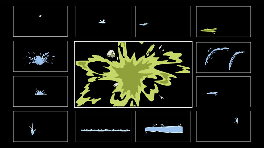 2D Cartoon Water Effects Bundle Video Pack, Transparent Background Liquid Motion Graphics, Hand-Drawn Splash and Wave FX Set, Alpha Channel Footage.