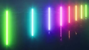 Rainbow color neon led lights lamps on black bg 4k. 3D Illustration - Powered by Shutterstock - Get 15% off with code: PIKWIZARD15