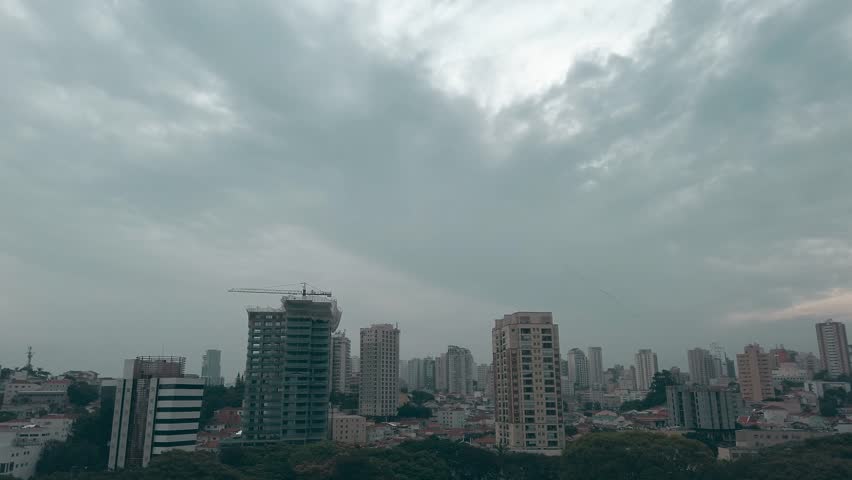 Dark Dramatic Clouds Over the São Paulo Skyline