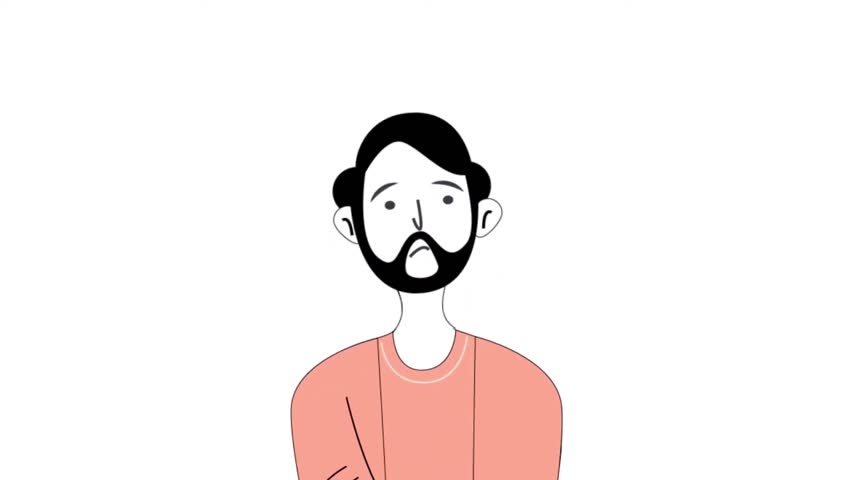 2D Animation: Thoughts of City Life, Cartoon Man Dreaming, Urban Imagination, Modern Lifestyle, Aspirations, Daydream