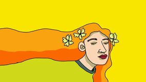 Beautiful Woman with Flowing Loose Hair and Delicate Flowers Tucked In - Powered by Shutterstock - Get 15% off with code: PIKWIZARD15