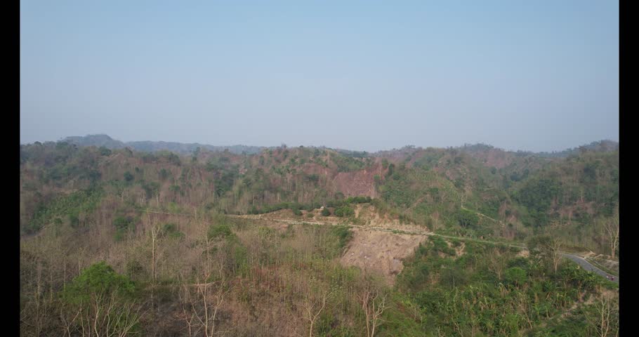 Stunning Aerial Landscape of Rural Hills, Roads and Forested Valleys