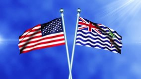 USA and British Indian Ocean Territory Flag Waving On Pole Loop - Powered by Shutterstock - Get 15% off with code: PIKWIZARD15