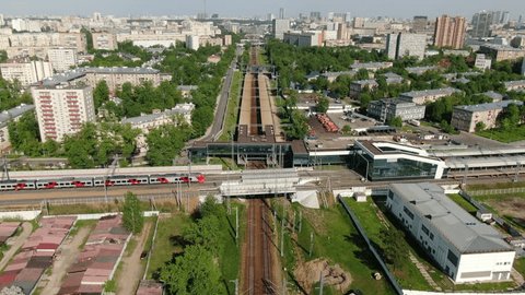 Forward Drone Angle over Railway Hub Housing