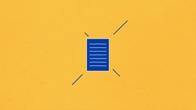 Blue and yellow web network grid, file nodes, digital connection cartoon for social media, internet structure and data exchange animation - Powered by Shutterstock - Get 15% off with code: PIKWIZARD15