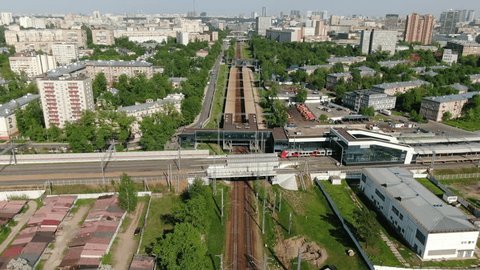 Forward Aerial View Railway Hub Surrounding Housing