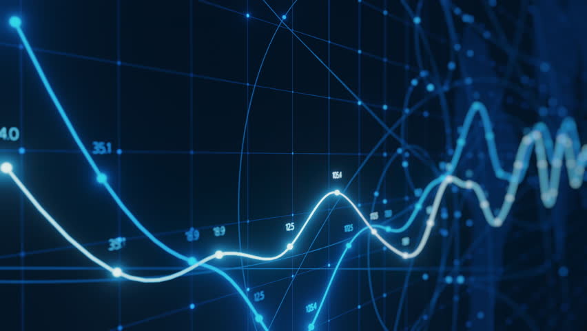 Digital analytics data background, glowing blue lines, dots, graphs, network. Represents business intelligence, financial growth, technology, innovation. Concept of big data, global communication - Powered by Shutterstock - Get 15% off with code: PIKWIZARD15