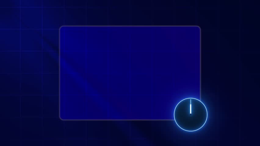 Modern futuristic neon calendar animation showing a glowing highlighted date 21-30 with digital clock, perfect for technology UI design, sci-fi schedule, virtual time 4k background.