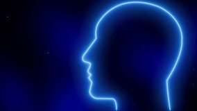 Blue Neon Human Head Outline With Loading Bar profile - Powered by Shutterstock - Get 15% off with code: PIKWIZARD15
