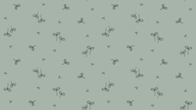 Minimal animated seamless sprout pattern on soft green-grey background, hand-drawn baby plant loop with subtle motion, calming nursery botanical video for wallpaper and decor - Powered by Shutterstock - Get 15% off with code: PIKWIZARD15