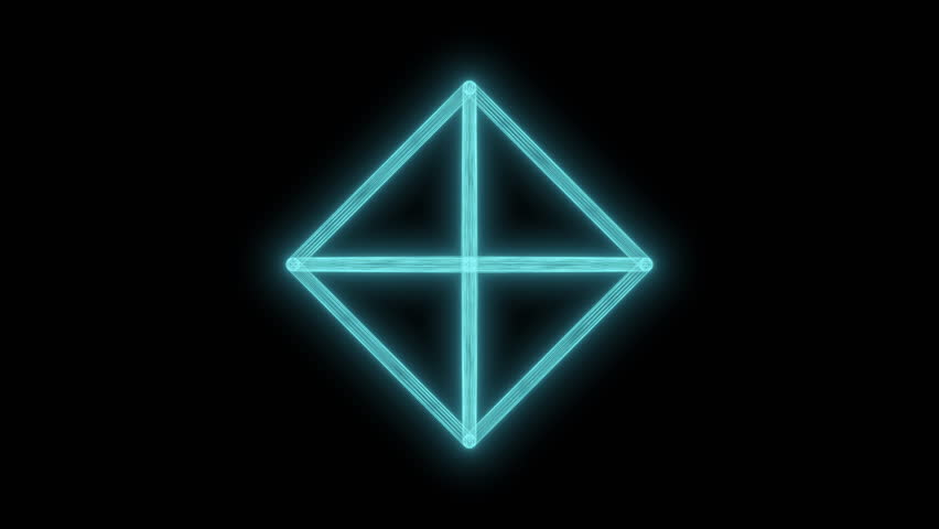 Octa Plus Array Wireframe Rotating on Dark Video Background