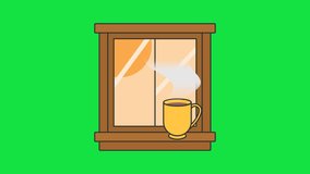Morning Aroma Steam showing a warm mug on a windowsill with rising steam, symbolizing calm mornings, mindful breaks, and relaxed work routines. - Powered by Shutterstock - Get 15% off with code: PIKWIZARD15
