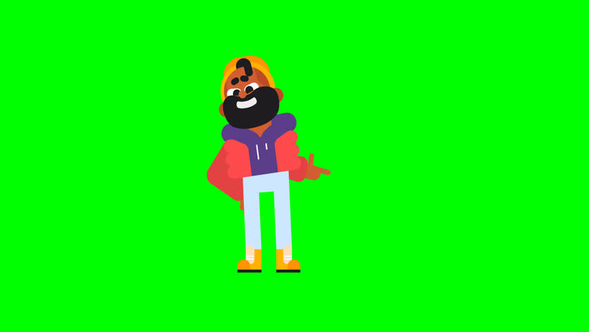 3D Cool Guy Happy Yo Green Screen Animation – energetic character action ideal for promos, social content, and digital assets with clean chroma key movement