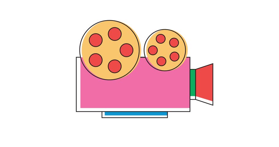 Animation 4k movie roll retro bold vibrant