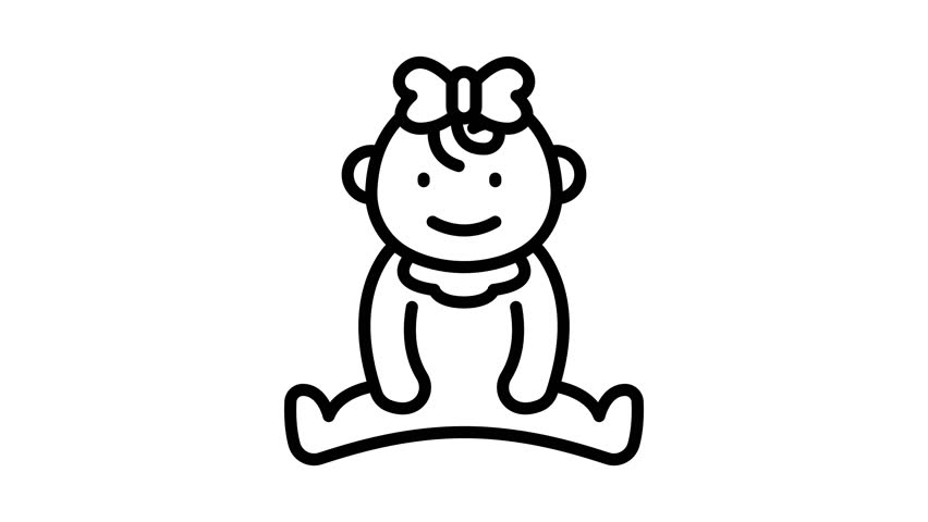Animated Sitting Baby Character Pose