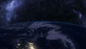 Time-lapse of the sun rising over Earth from space, showcasing atmospheric beauty, planetary view, and breathtaking celestial scenery. - Powered by Shutterstock - Get 15% off with code: PIKWIZARD15