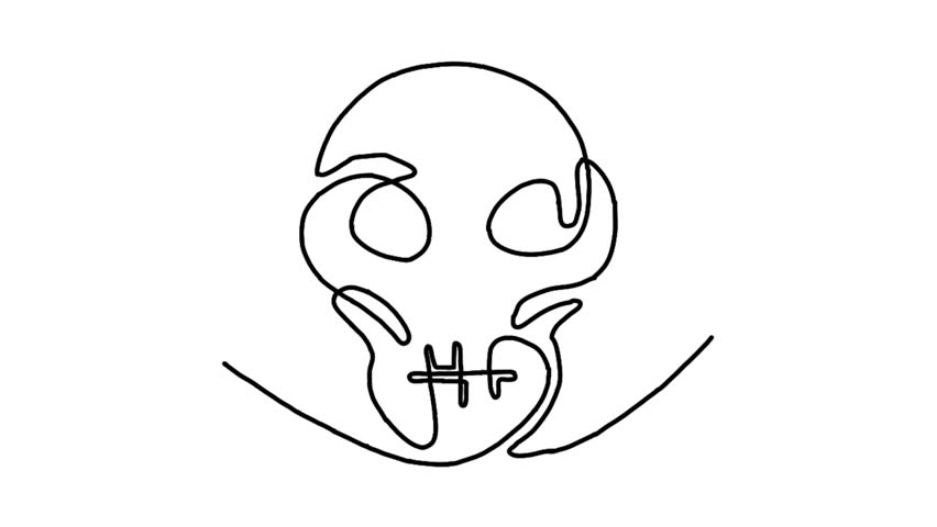 Continue line animation of skull
