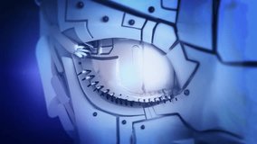 Robot eye futuristic vision system artificial intelligence Virtual surveillance system screen. Abstract digital technology Eye digital information. digital vision technologies, security biometrics. - Powered by Shutterstock - Get 15% off with code: PIKWIZARD15