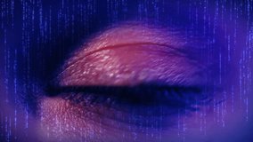 Cyber eye spying security control digital Network, technology computer background. Program Codes Charts. Cyborg, Virtual Reality control security accesses. dna system, scientific technology science. - Powered by Shutterstock - Get 15% off with code: PIKWIZARD15