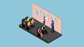 Transportation with Passengers Wearing Masks 3d animation cartoon - Powered by Shutterstock - Get 15% off with code: PIKWIZARD15
