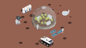 Mars Colonization and Space Exploration Base 3d animation cartoon - Powered by Shutterstock - Get 15% off with code: PIKWIZARD15