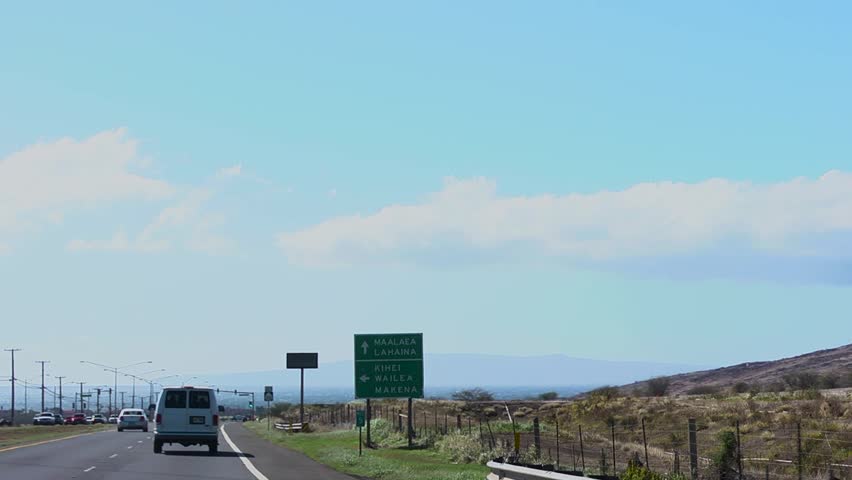 Highway signs on the island of Maui Hawaii